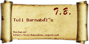 Tuli Barnabás névjegykártya