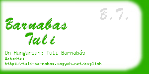 barnabas tuli business card